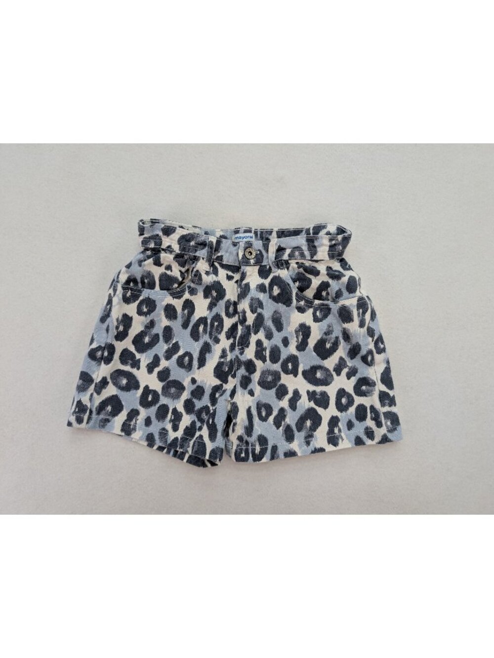 Mayoral Girl's Denim Shorts Size 14 Animal Print Casual